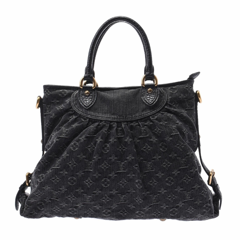 LOUIS VUITTON Monogram Denim Neo Cabby Bag Black Handbag